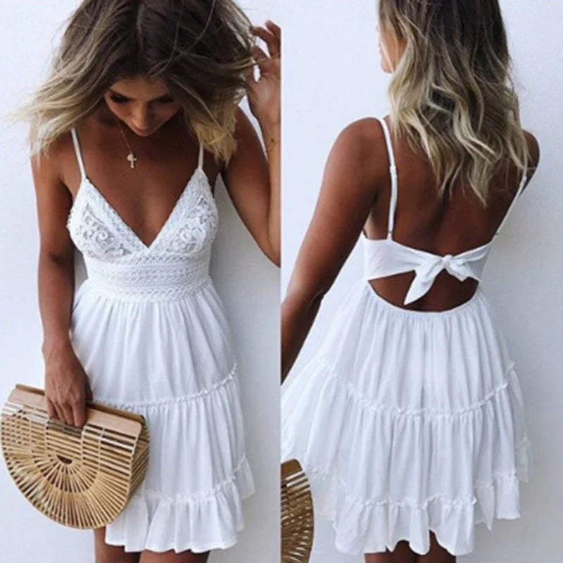 Robe blanche à dentelle