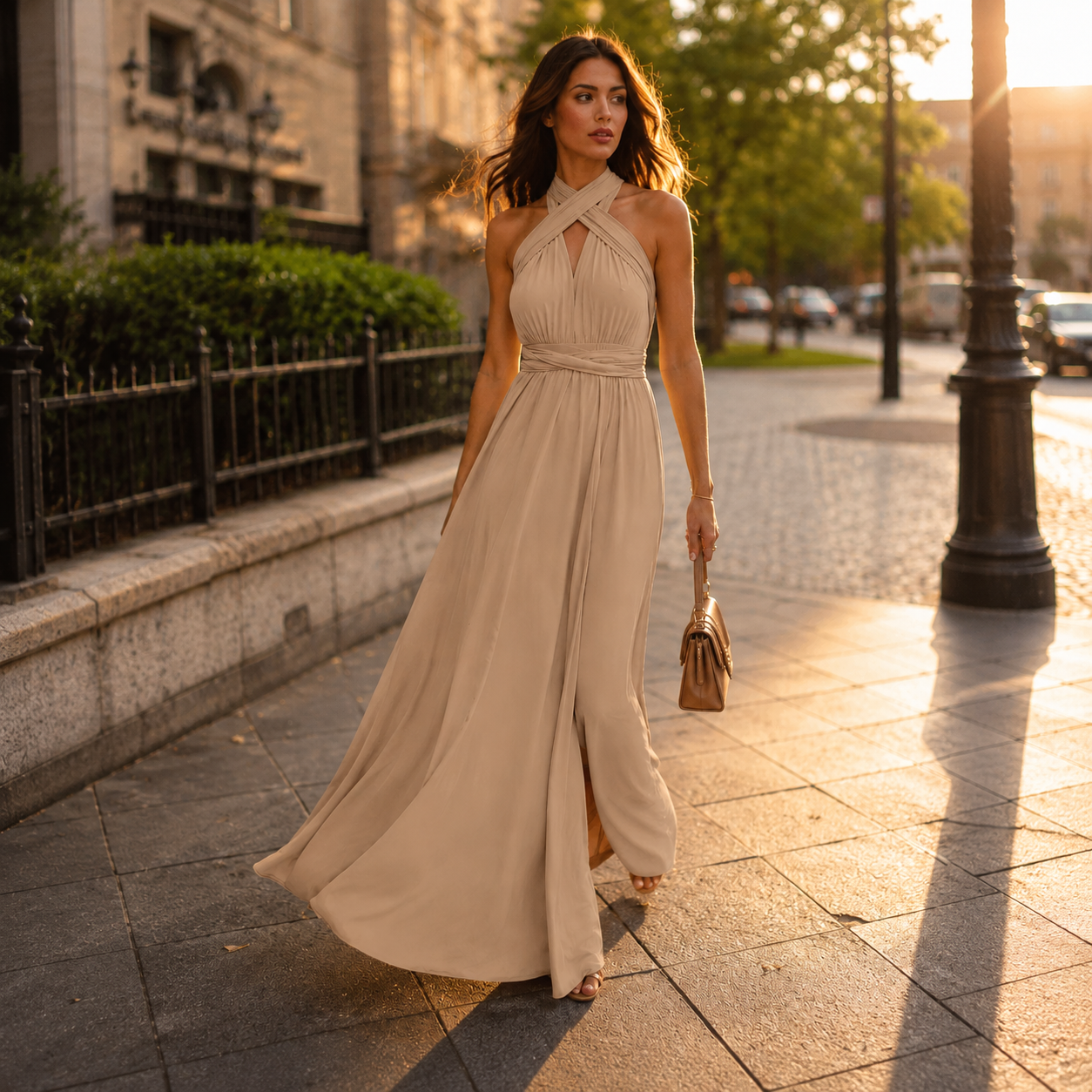 Robe pour invitée de mariage - beige