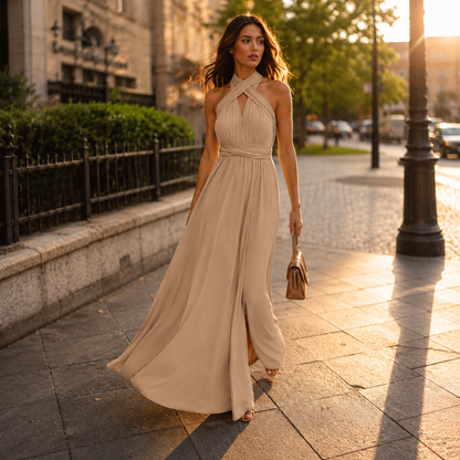 Robe pour invitée de mariage - beige
