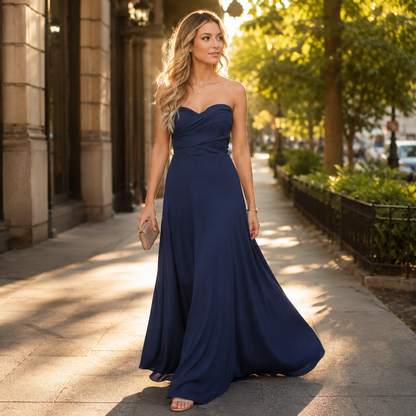 Robe pour invitée de mariage - bleu foncé