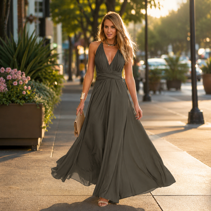 Robe pour invitée de mariage - gris foncé