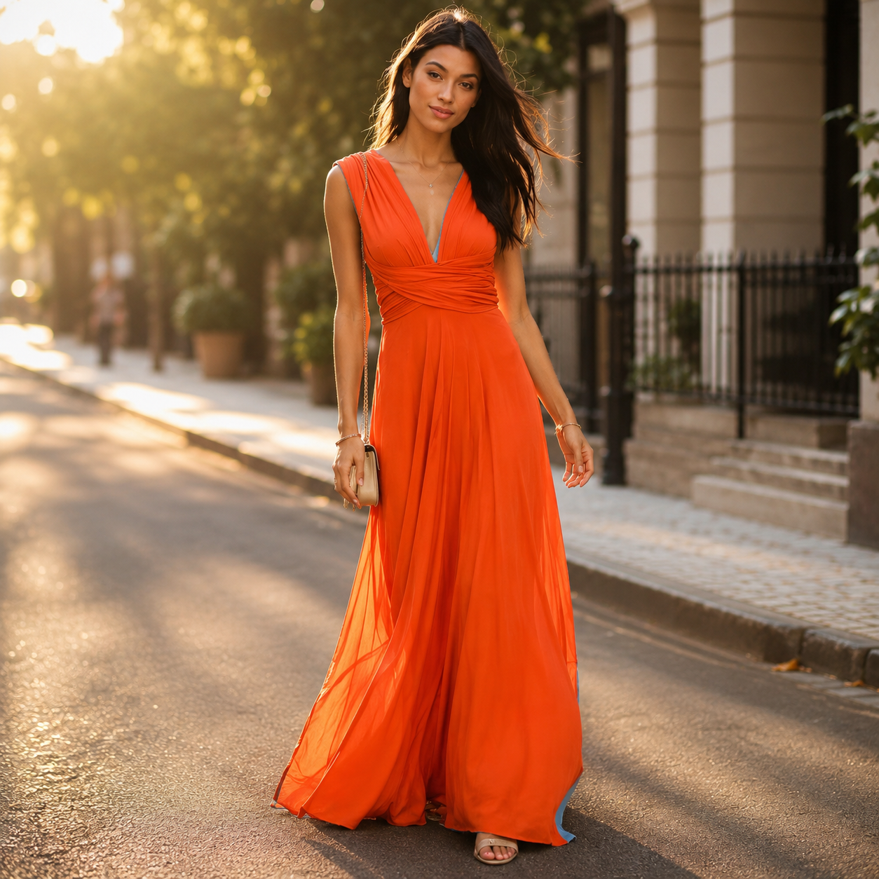 Robe pour invitée de mariage - orange