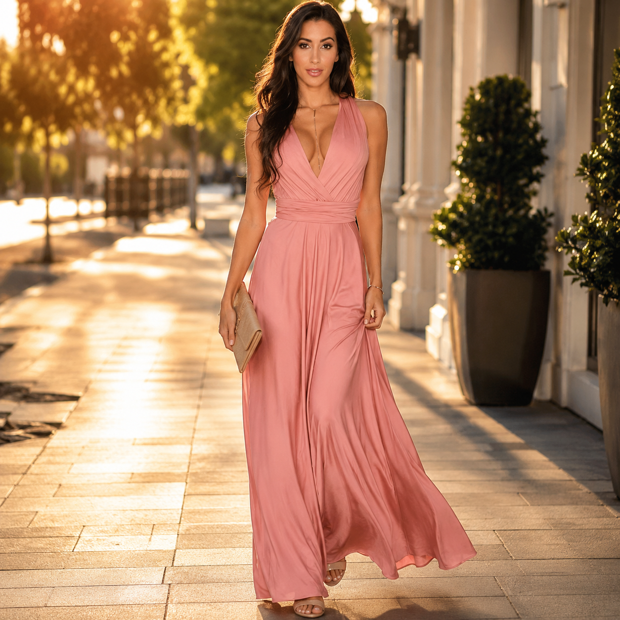 Robe pour invitée de mariage - rose