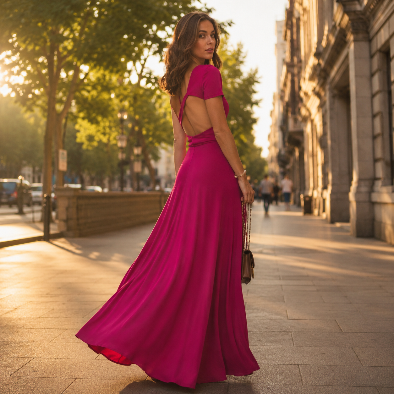 Robe pour invitée de mariage - rose foncé