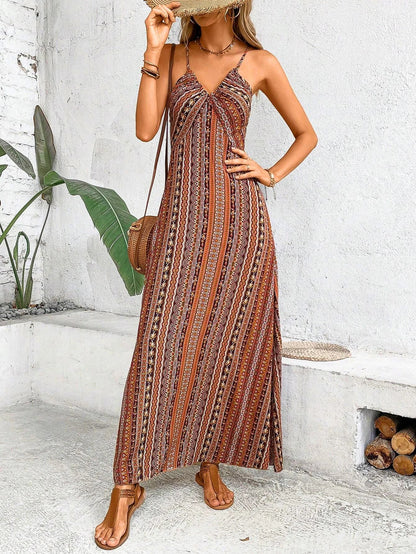 Robe longue bretelle bohème