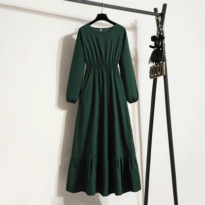 Robe Longue Bohème Fleurie Manches Longues O-Neck Printemps Été Femme XIBUSANA