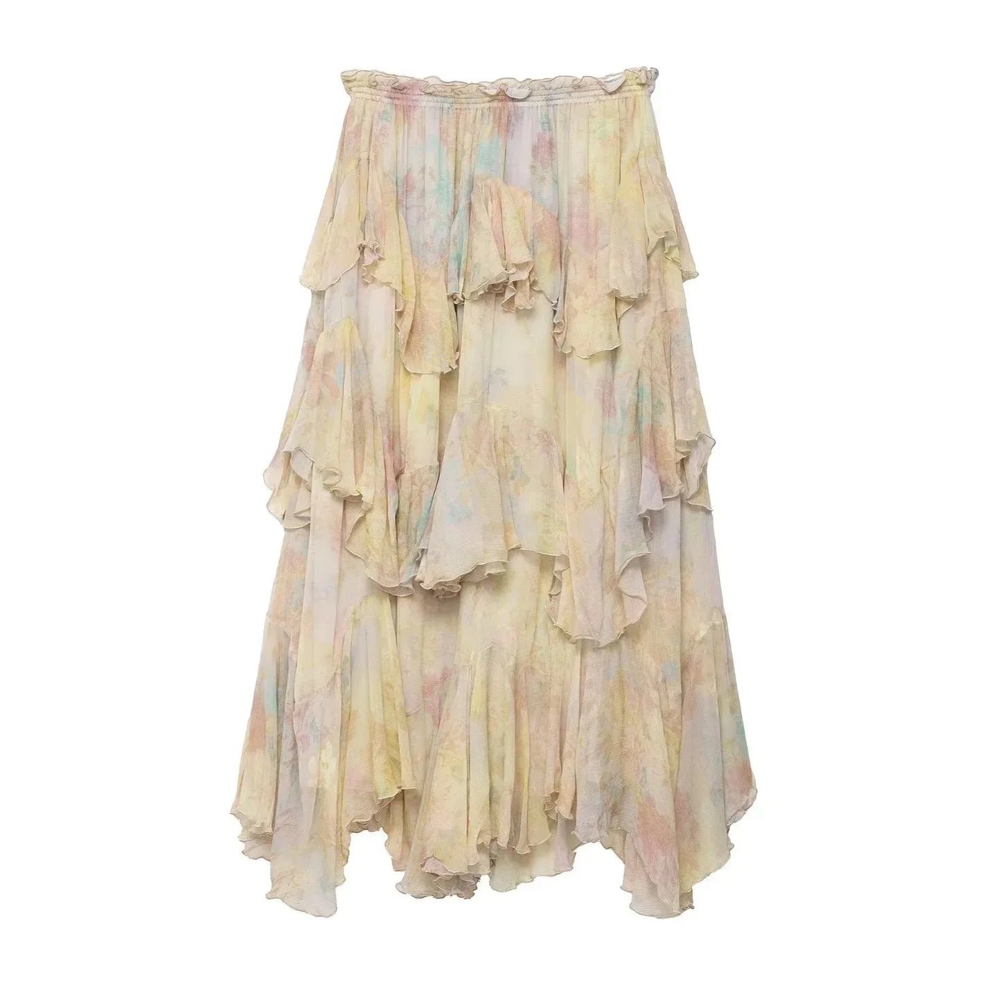 Jupe longue bohème beige