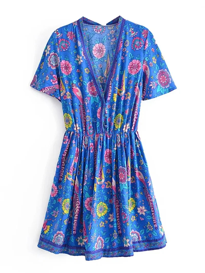 Robe Bohème Manche Courte