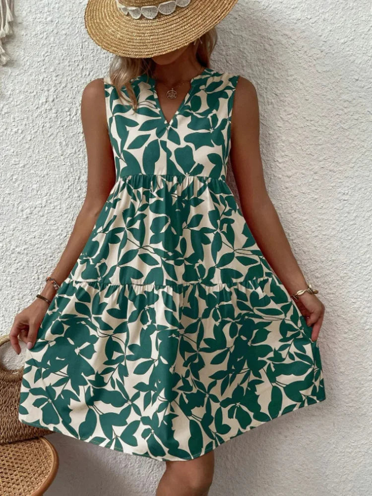 Robe champêtre verte
