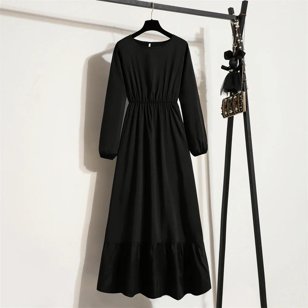 Robe Longue Bohème Fleurie Manches Longues O-Neck Printemps Été Femme XIBUSANA