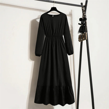 Robe Longue Bohème Fleurie Manches Longues O-Neck Printemps Été Femme XIBUSANA