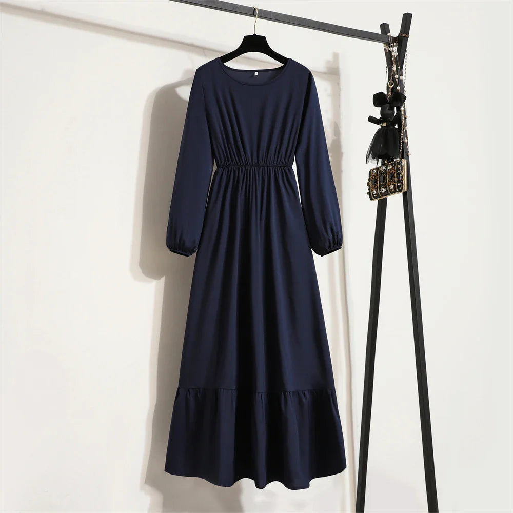 Robe Longue Bohème Fleurie Manches Longues O-Neck Printemps Été Femme XIBUSANA