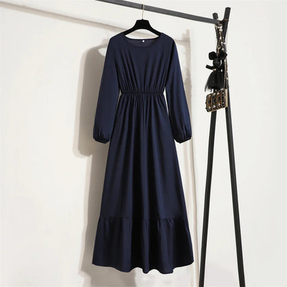 Robe Longue Bohème Fleurie Manches Longues O-Neck Printemps Été Femme XIBUSANA