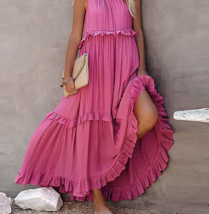 Robe bohème beige longue